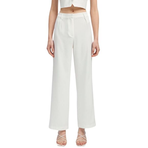 Bardot Women's Callista High-Rise Wide-Leg Pants in the Size 12 in Ivory Color - Picture 3 of 11